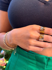 Half & Half Heart Ring (Adjustable)