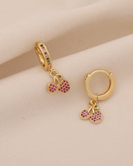 Cherry Hoop Earrings