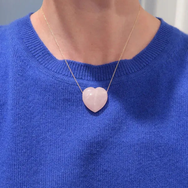Pink Crystal Heart Necklace