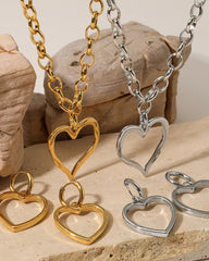 Chunky Hollow Heart Necklace