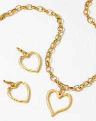 Chunky Hollow Heart Necklace