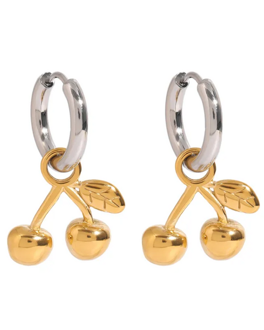 Cherry Hoop Earrings