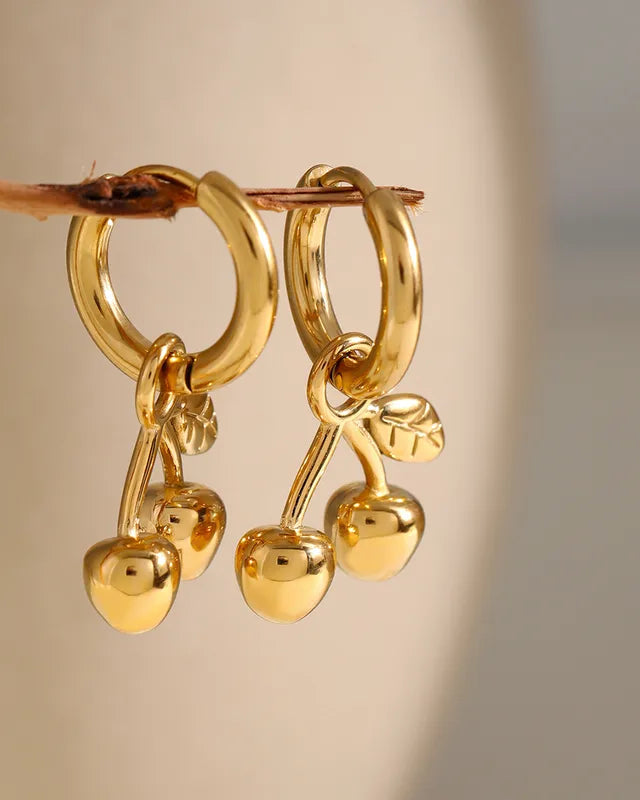 Cherry Hoop Earrings