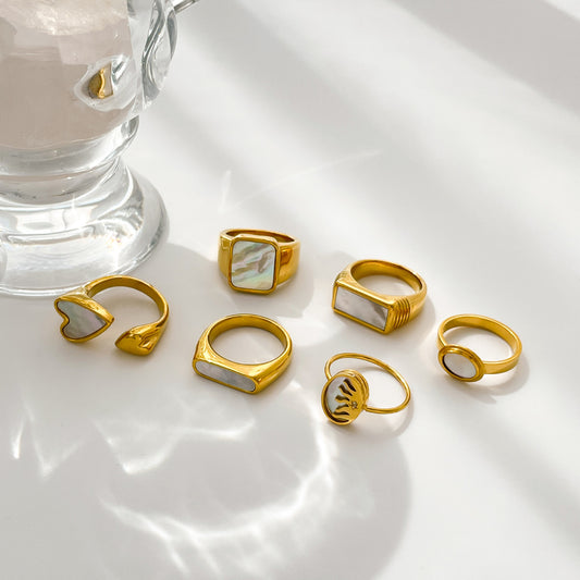 Sun Mother of Pearl Ring