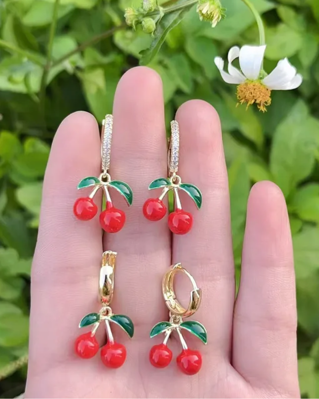 Cherry Hoop Earrings