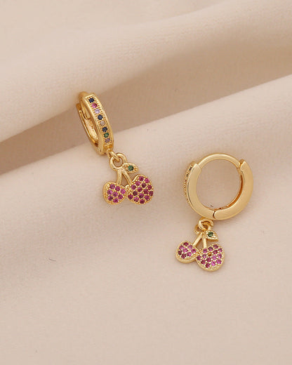 Cherry Hoop Earrings