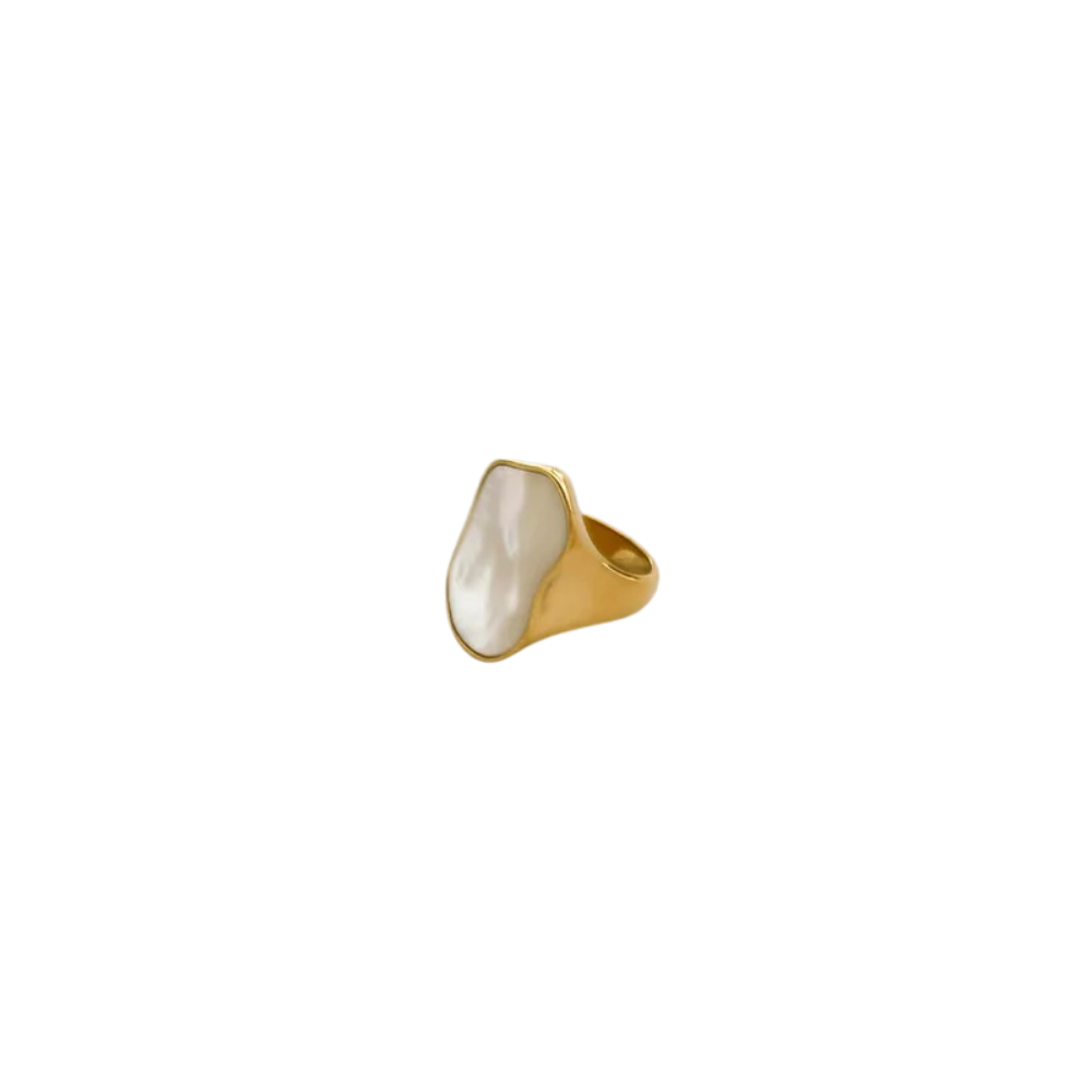 Day 4 - Chunky Mother of Pearl Gold Ring