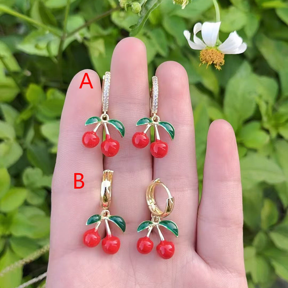 Cherry Hoop Earrings