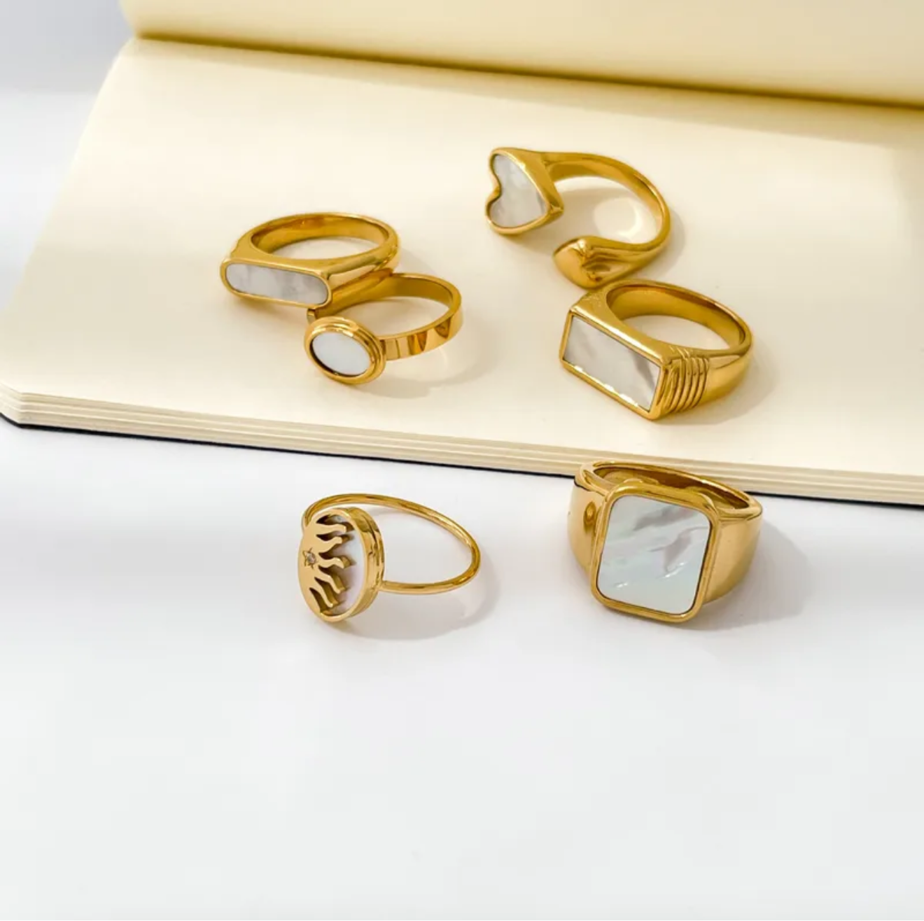 Sun Mother of Pearl Ring