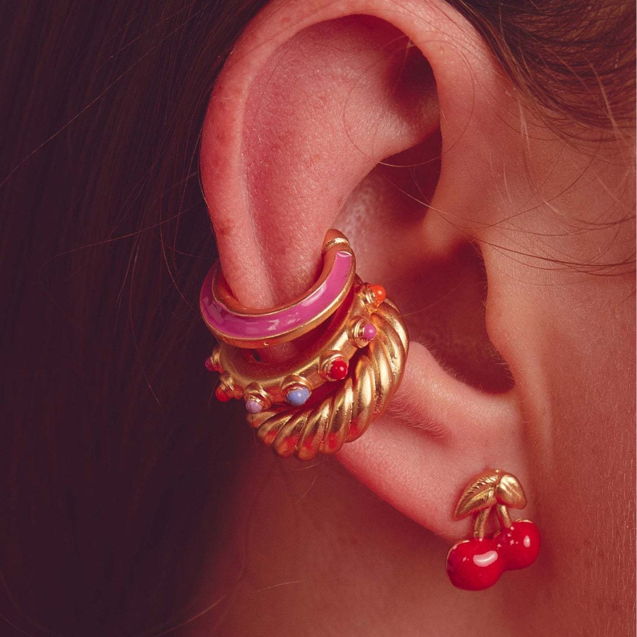 Pink-Gold Earcuff