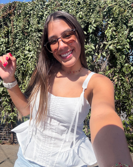 Megan Blouse - White Top