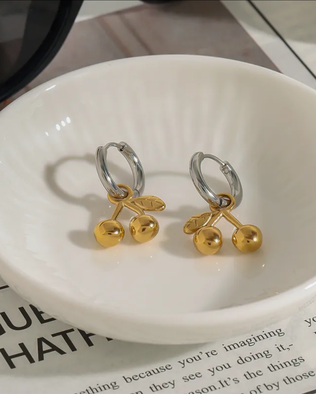 Cherry Hoop Earrings