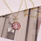 Pinky Lady Bug Necklace