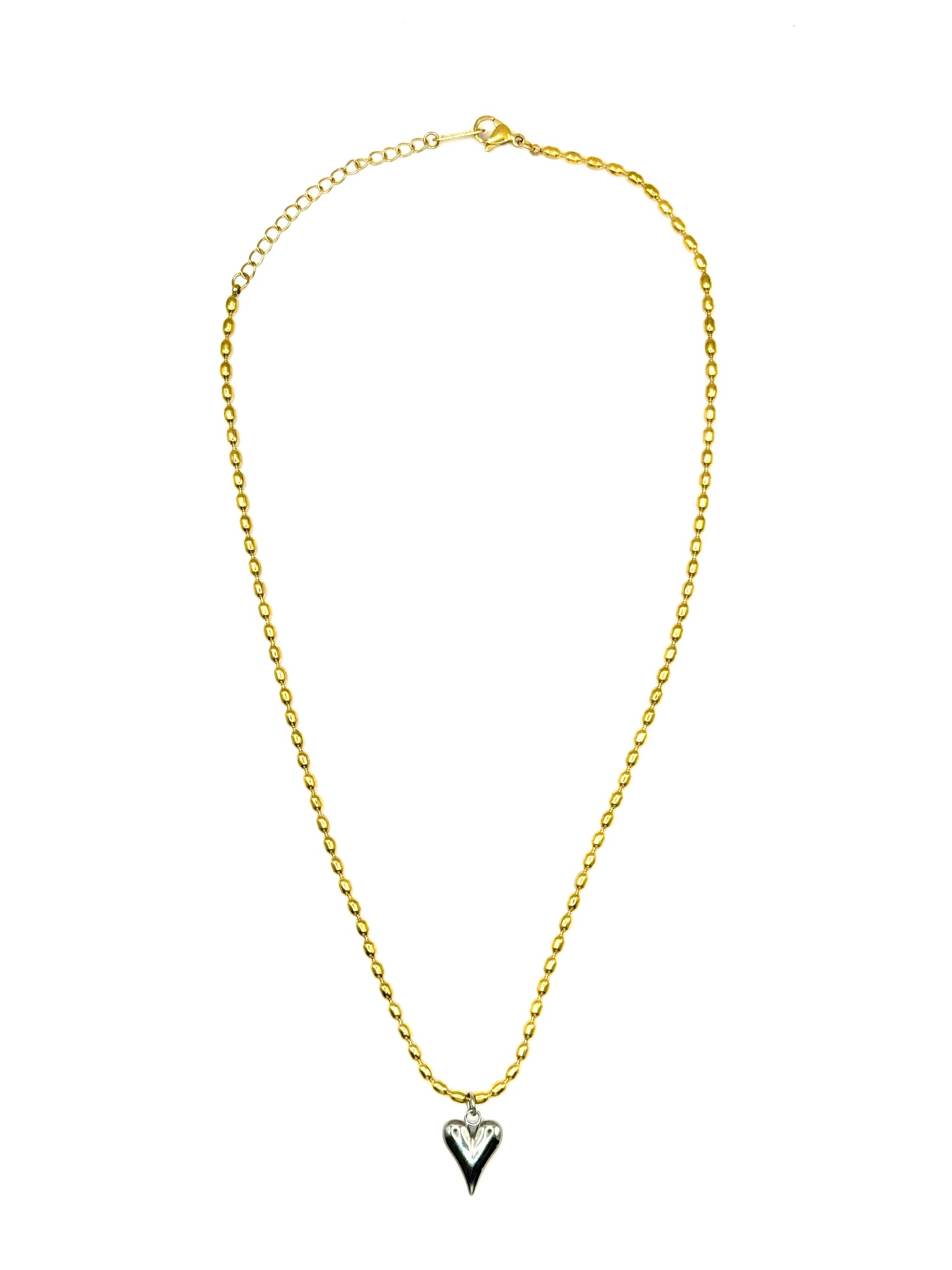 Gold Beads Heart Necklace
