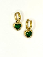 Gold Emerald Earrings