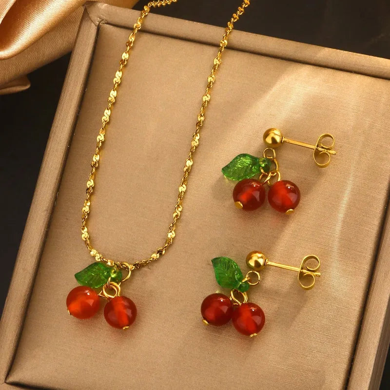 Cherry Set – Playful & Trendy Coquette Jewelry